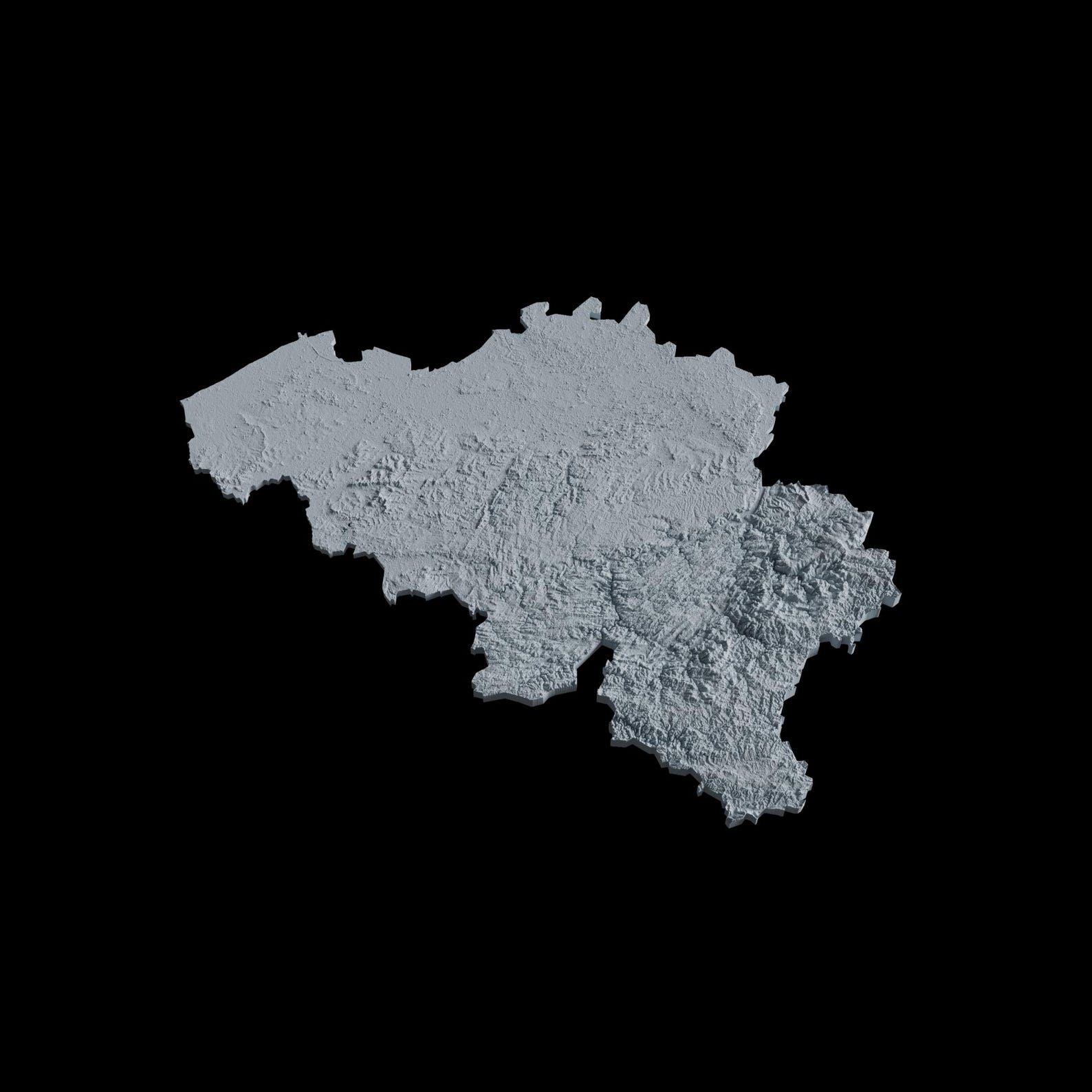 Belgium Topographic Map 3D Model File | Stl File for CNC Milling and 3D ...