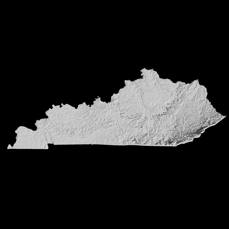 State of Kentucky Topographic Map 3D Model File | Stl File for CNC ...