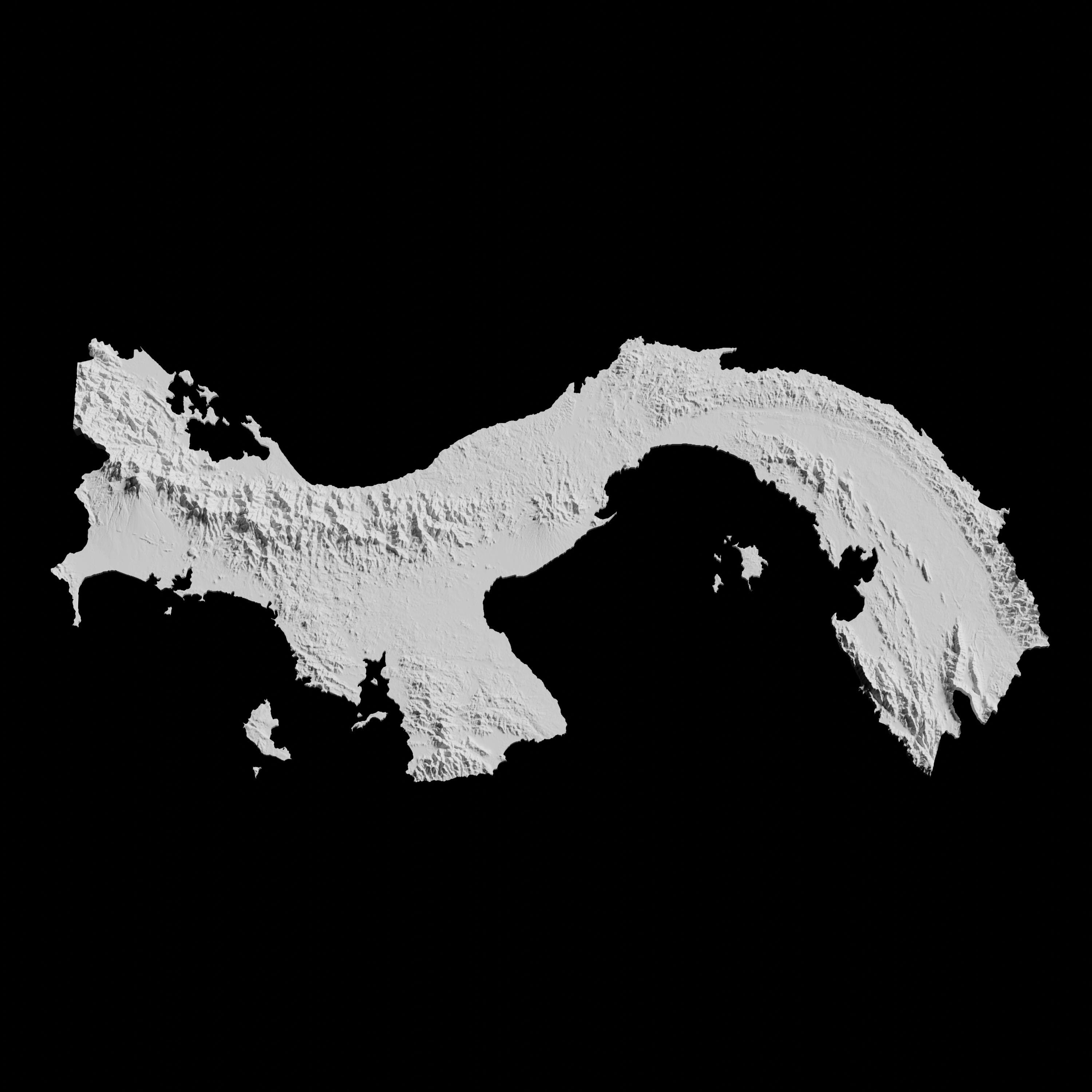 Panama Topographic Map 3D Model File | Stl File for CNC Milling and 3D ...