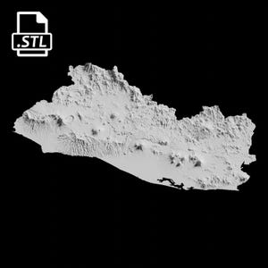 El Salvador Topografische Karte 3D Modell Datei | STL-Datei für CNC Fräsen und 3D Druck | 3D Landkarte STL von El Salvador