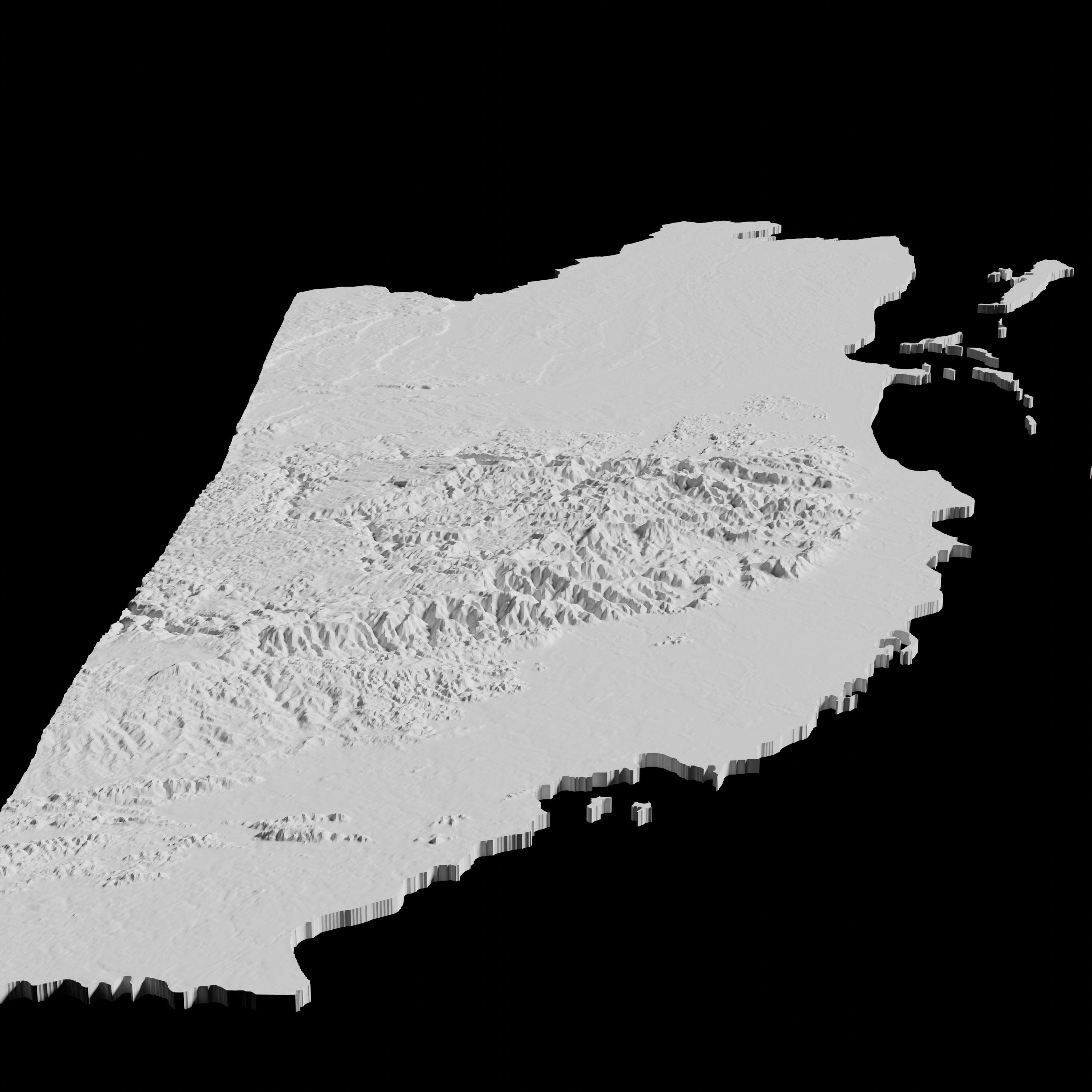 Belize Topographic Map 3D Model File | Stl File for CNC Milling and 3D ...