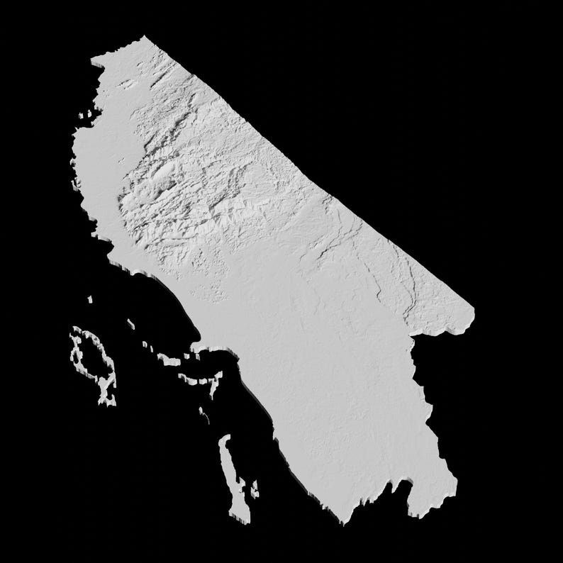 Belize Topographic Map 3D Model File | Stl File for CNC Milling and 3D ...
