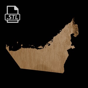 Carte topographique des Émirats arabes unis | Modèle 3D Stl pour CNC et impression 3D