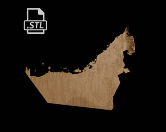 United Arab Emirates Topographic Map | 3D Model Stl for CNC and 3D Printing