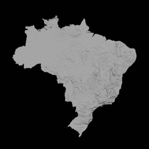 Brazil Topographical Relief Map | 3D Model Stl for CNC and 3D Printing ...
