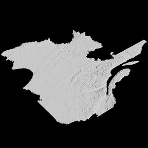 Quebec Topographic Map 3D Model File | Stl File for CNC Milling and 3D Printing | 3D Map STL of Quebec image 3