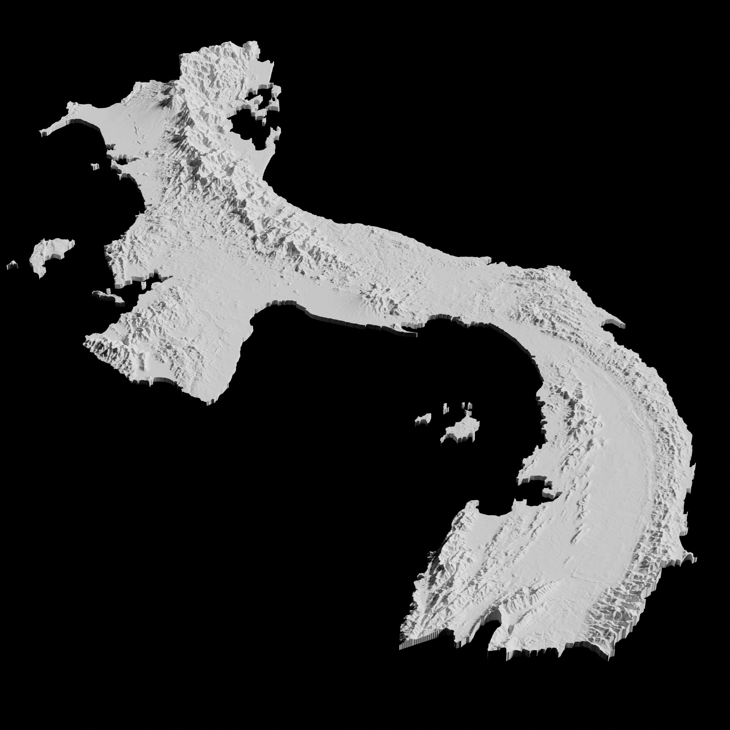 Panama Topographic Map 3D Model File | Stl File for CNC Milling and 3D ...