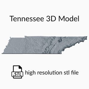 Fichier de modèle 3D de carte topographique de l’État du Kentucky | Fichier STL pour fraisage CNC et impression 3D | Carte 3D STL du Kentucky