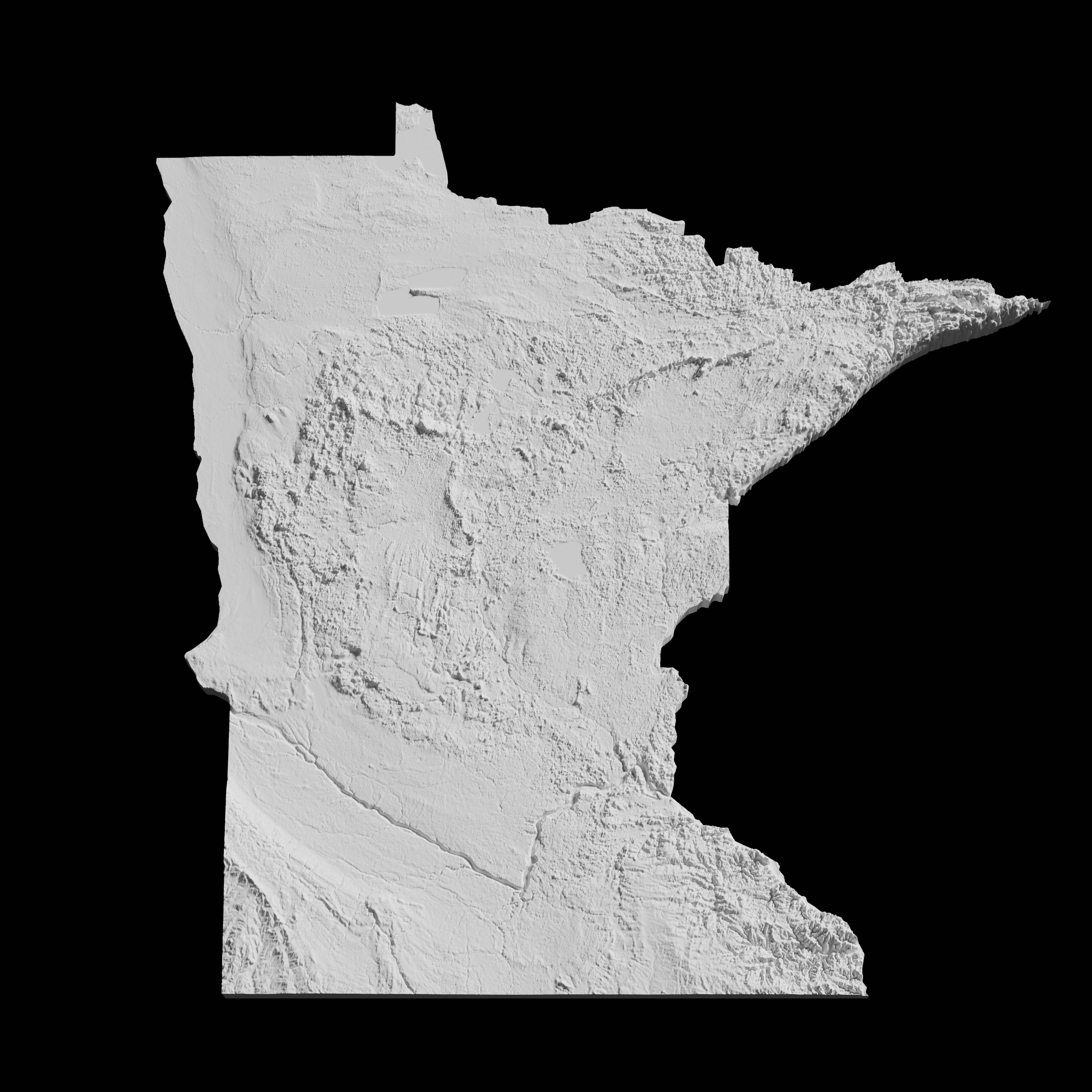 State of Minnesota Topographic Map 3D Model File | Stl File for CNC ...