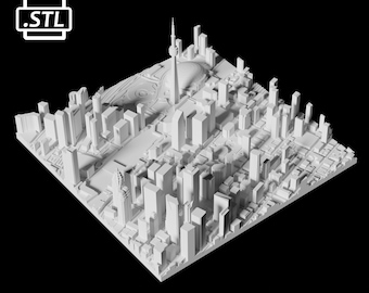 Archivo de impresión 3D de la ciudad de Toronto ? Archivo STL para impresión 3D | Mapa 3D de Toronto, Ontario, Canadá