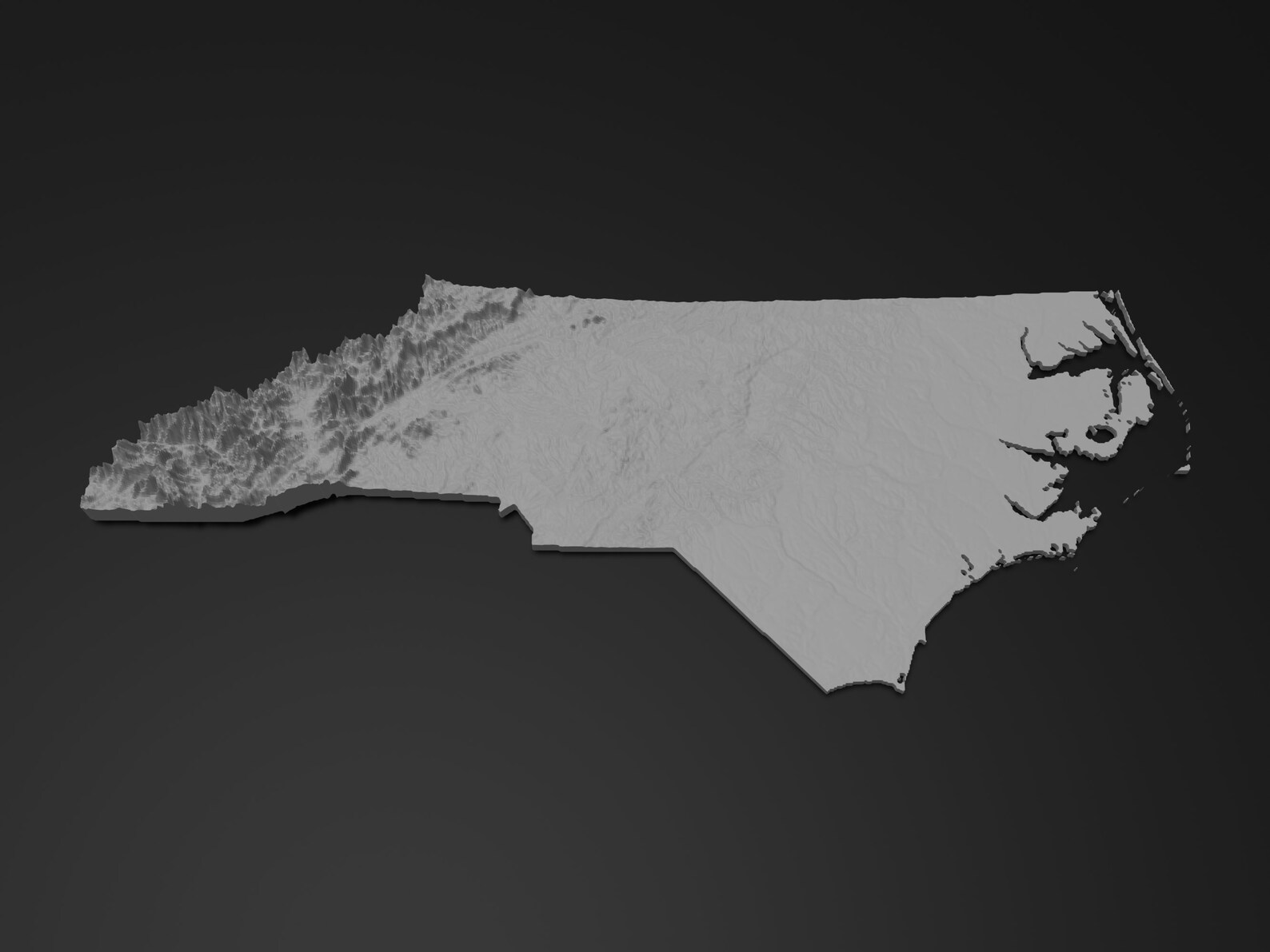 North Carolina Topographic Map 3D Model Stl for CNC and 3D Etsy