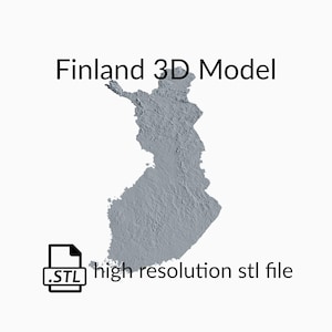 Finland topografische kaart 3D-modelbestand | STL-bestand voor CNC-frezen en 3D-printen | 3D-kaart STL van Finland