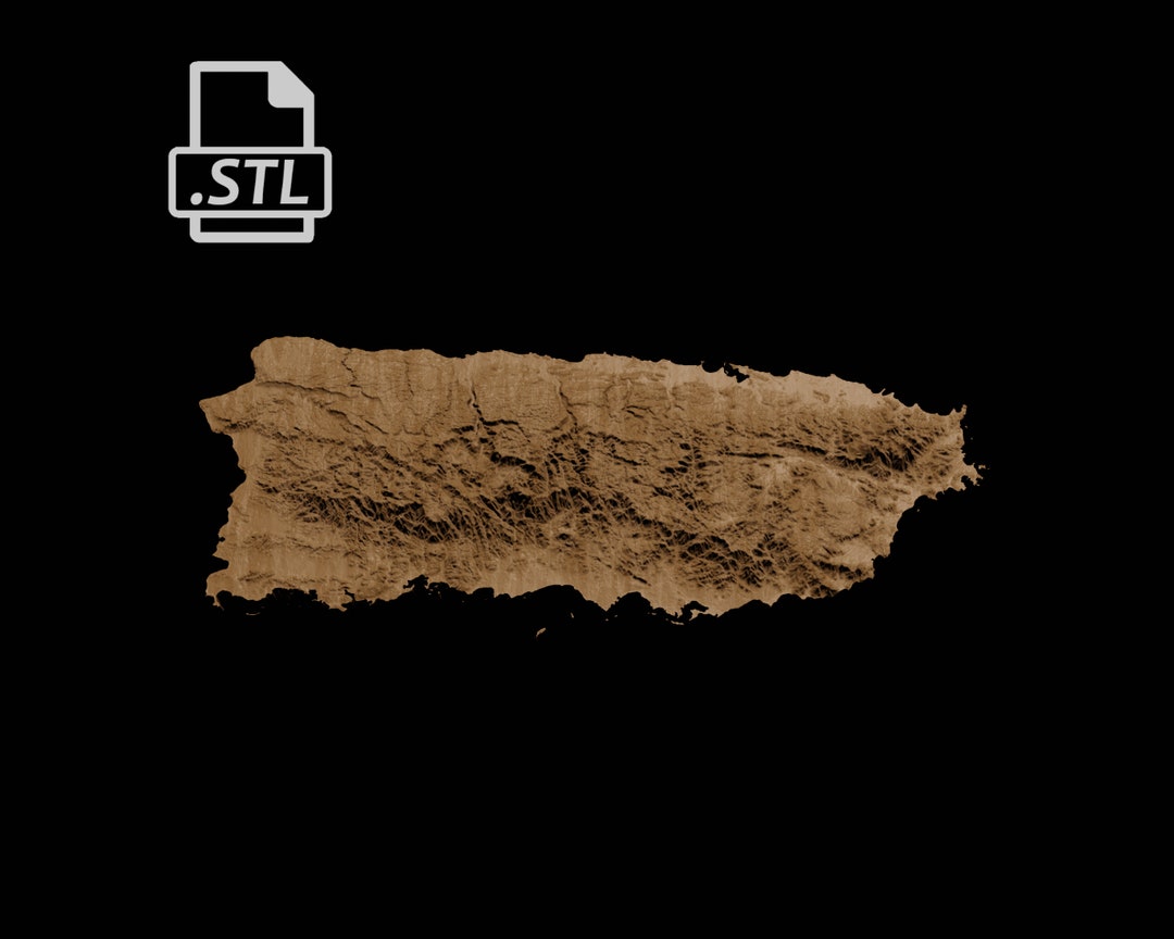 Puerto Rico Cnc Router File Puerto Rico Topographic Map 3D Model Stl for CNC Carving and 3D ...