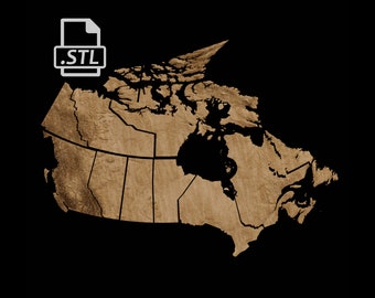 Canada All Provinces and Territories stl files for 3d printing and cnc