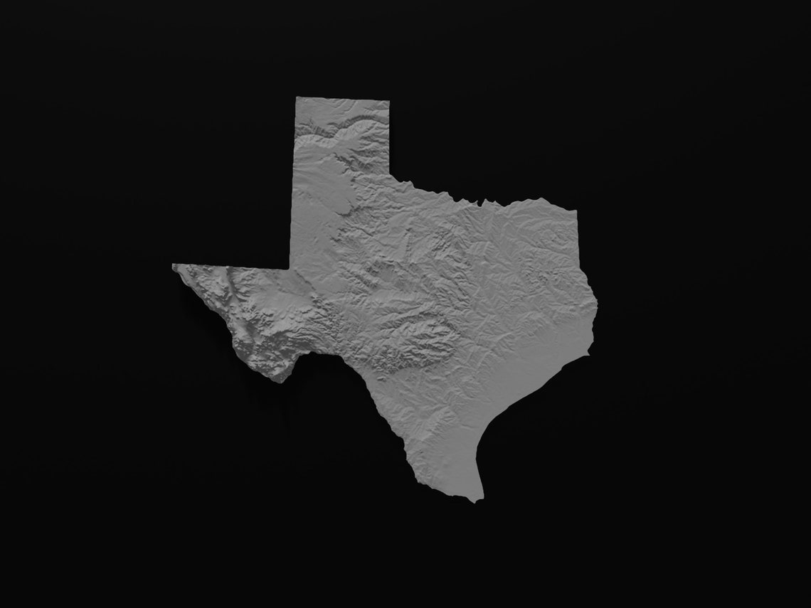 Texas Topographic Map D Model Stl For Cnc And D Printing Etsy Ireland