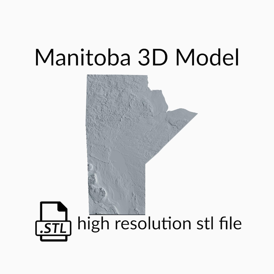 Manitoba Topographic Map 3D Model File | Stl File for CNC Milling and ...