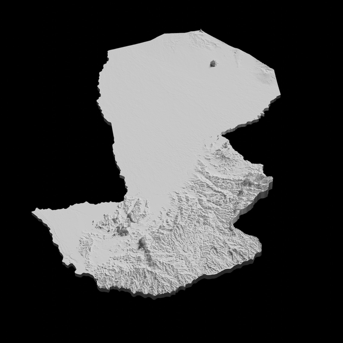 Paraguay Topographic Map 3D Model File | Stl File for CNC Milling and ...