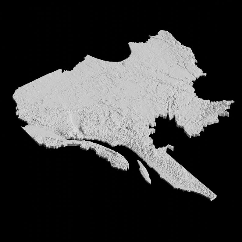 Quebec Topographic Map 3D Model File | Stl File for CNC Milling and 3D Printing | 3D Map STL of Quebec image 5