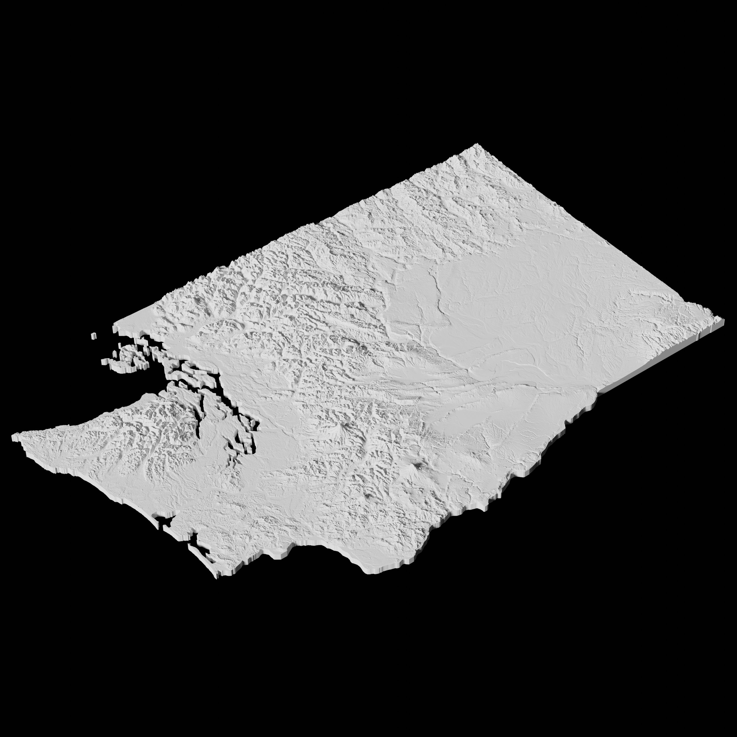 State of Washington Topographic Map 3D Model File | Stl File for CNC ...
