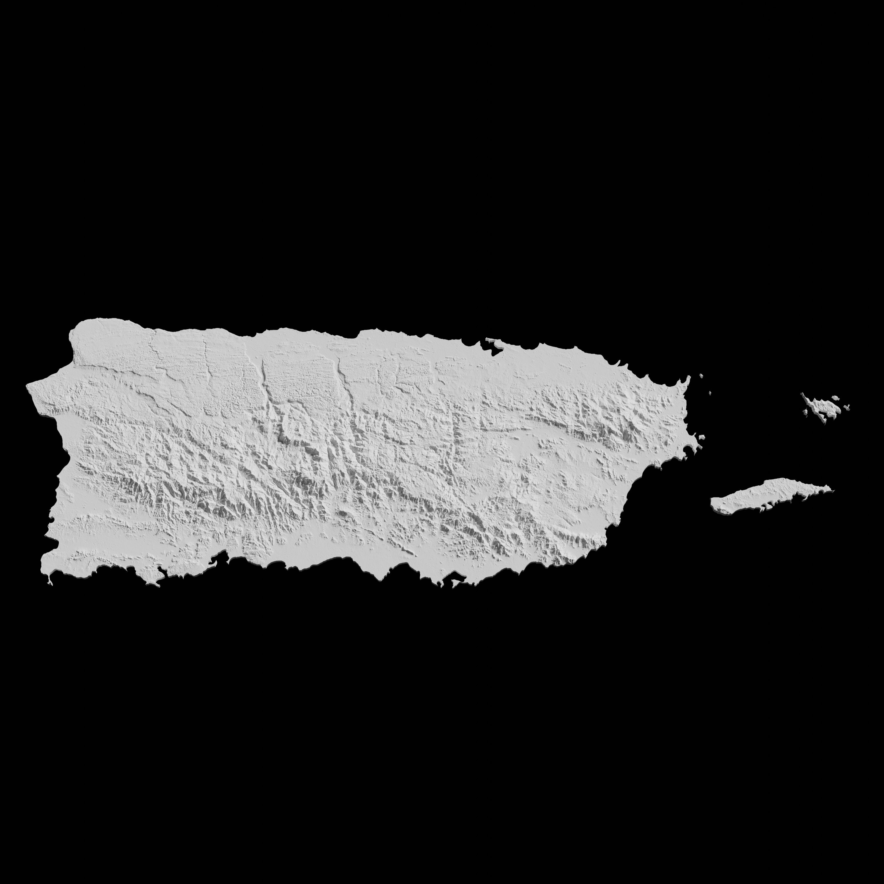 Puerto Rico Cnc Router File Puerto Rico Topographic Map 3D Model File | Stl File for CNC Milling ...