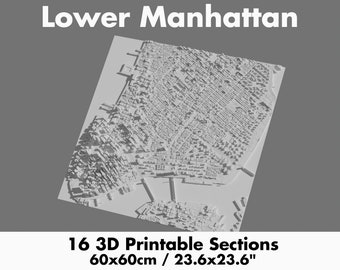 Fichier Stl d’impression 3D de la ville de New York | Modèle 3D du Lower Manhattan pour l'impression 3D