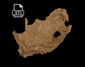 South Africa Topographic Map | 3D Model Stl for CNC and 3D Printing