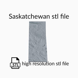 Fichier de modèle 3D de carte topographique de la Saskatchewan | Fichier STL pour fraisage CNC et impression 3D | Carte 3D STL de la Saskatchewan