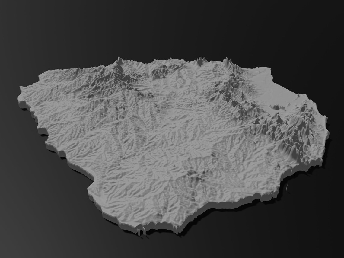 Uruguay Topographical Relief Map 3D Model Stl for CNC and 3D Printing ...
