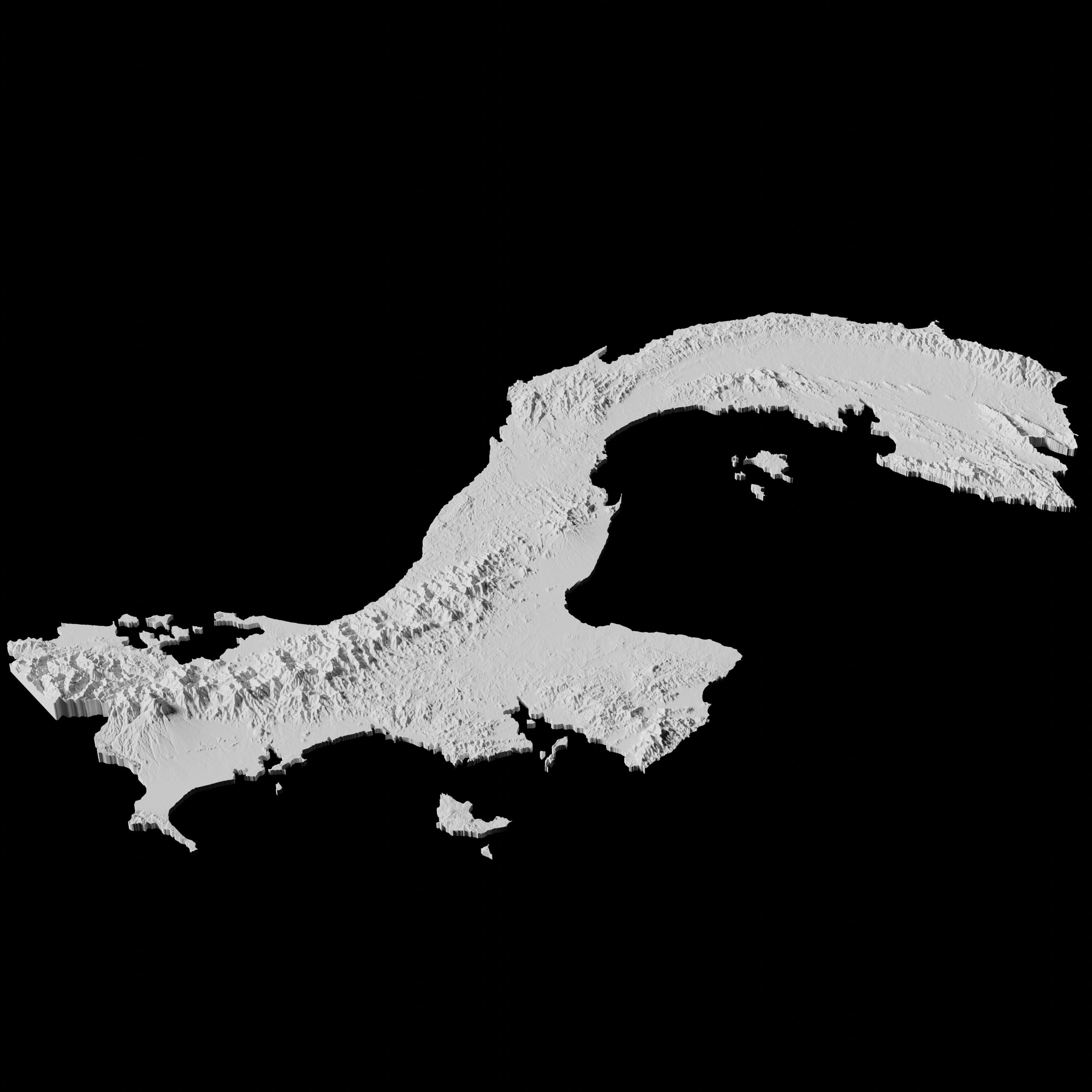 Panama Topographic Map 3D Model File | Stl File for CNC Milling and 3D ...