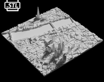 Archivo de impresión 3D de la ciudad de Londres | Archivo STL para impresión 3D | Mapa 3D de Londres, Reino Unido