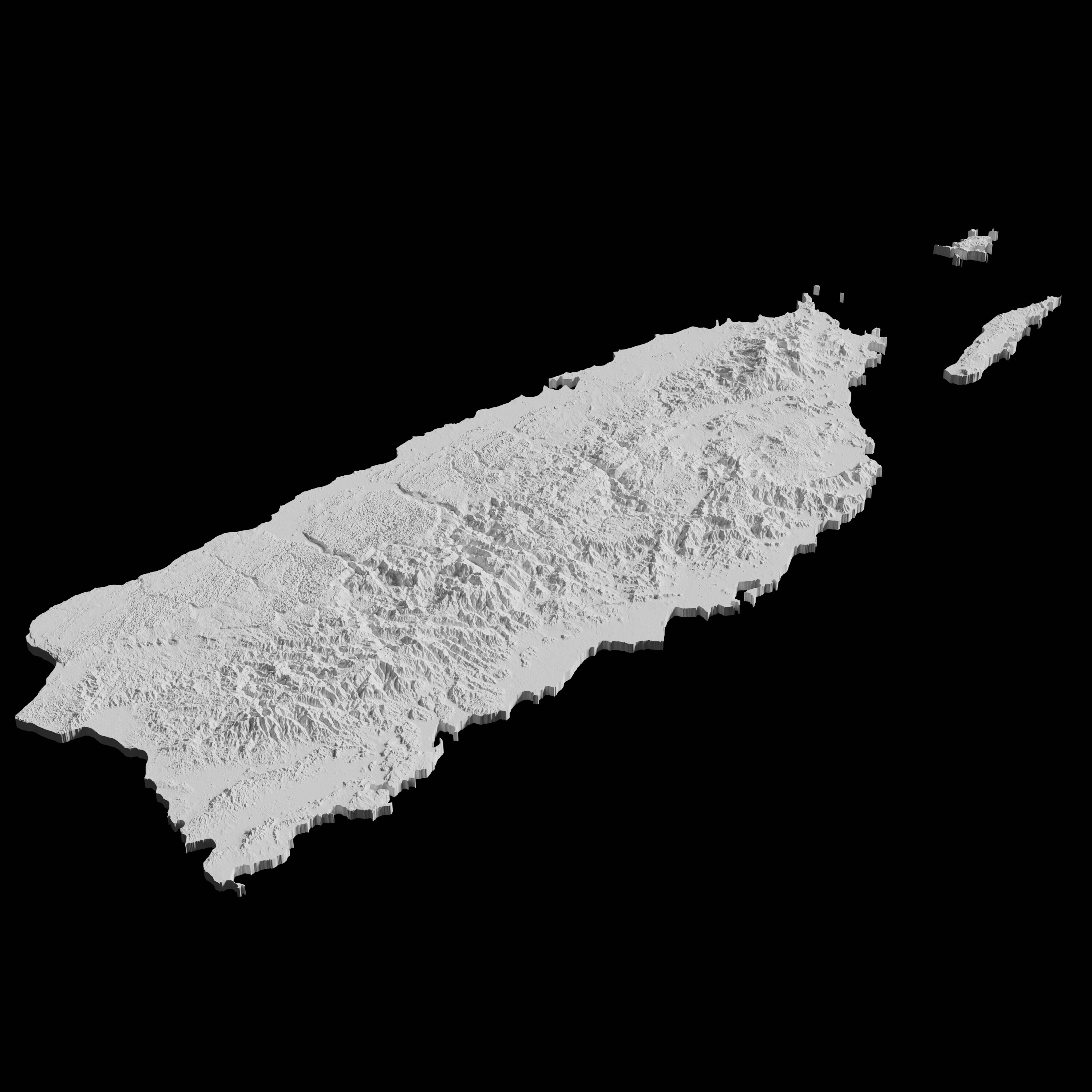 Puerto Rico Cnc Router File Puerto Rico Topographic Map 3D Model File | Stl File for CNC Milling ...