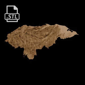 Mapa topográfico de Honduras | Modelo 3D Stl para CNC e impressão 3D