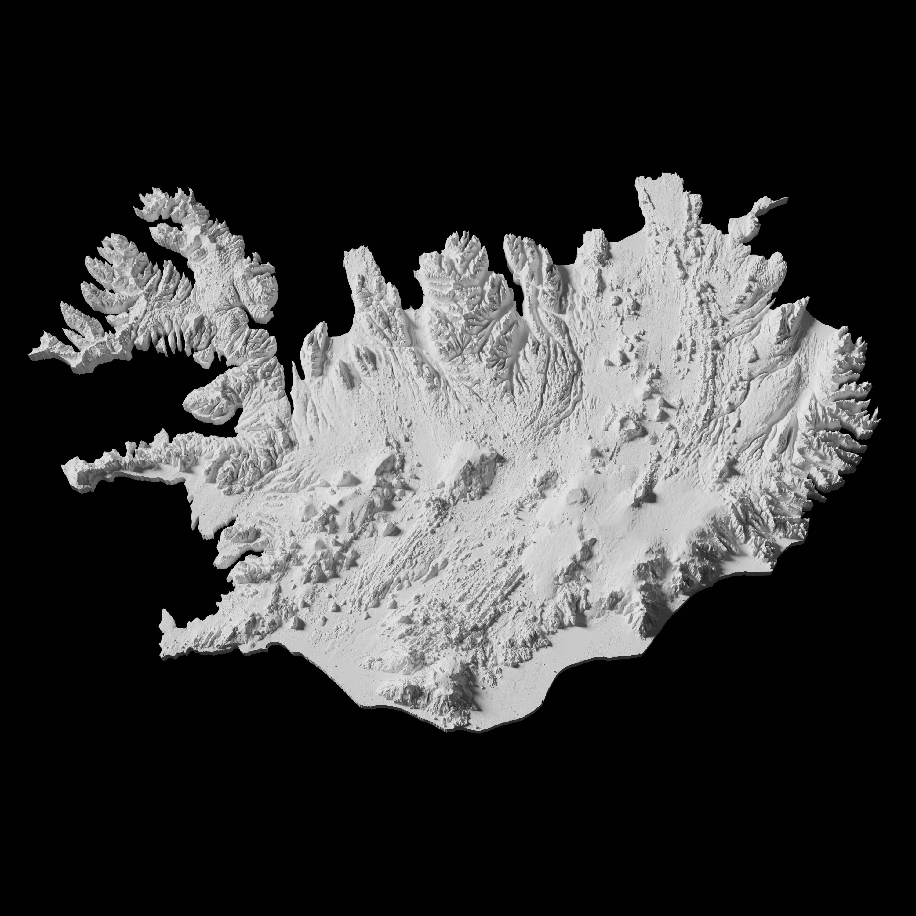 Iceland Topographic Map 3D Model File | Stl File for CNC Milling and 3D ...