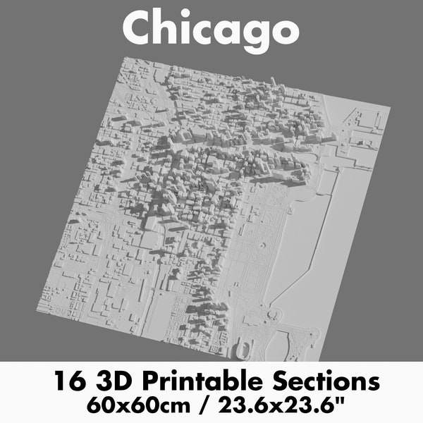 Chicago 3D Printing stl file | 3D Printable city model of Chicago