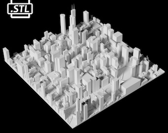 Chicago City 3D-afdrukbestand | STL-bestand voor 3D-printen | 3D-kaart van Chicago, VS