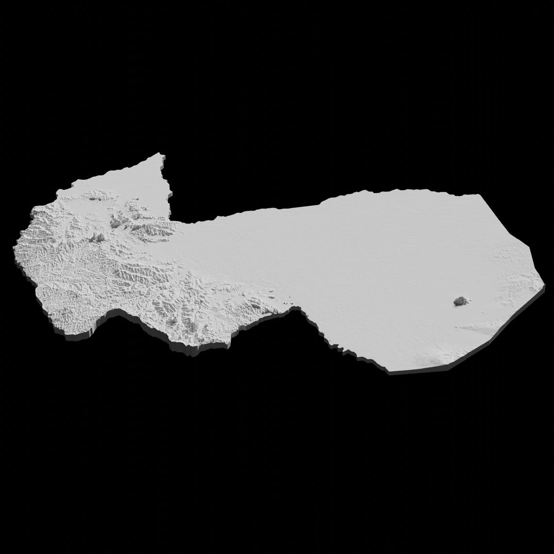 Paraguay Topographic Map 3D Model File | Stl File for CNC Milling and ...