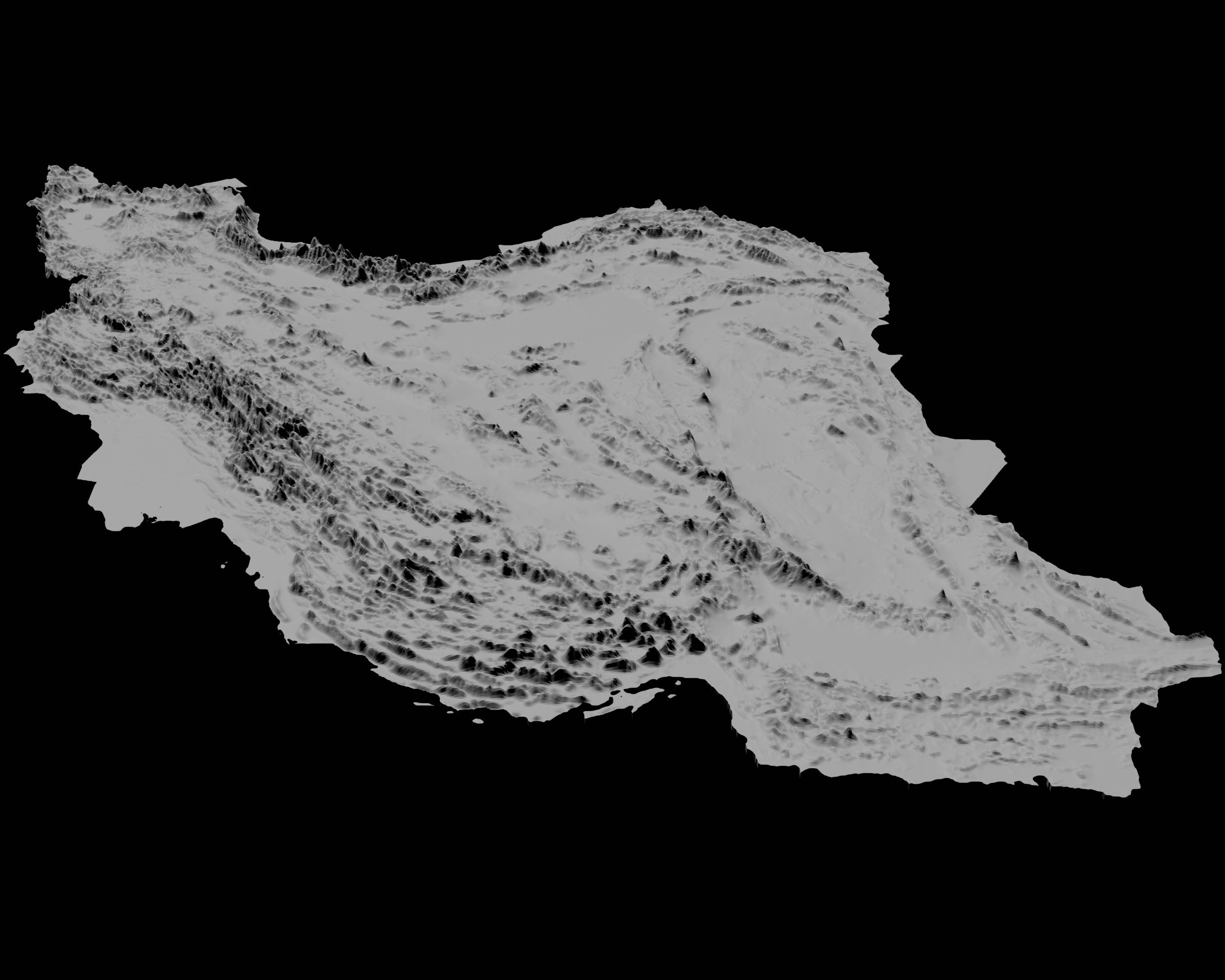 Iran Topographic Map 3D Model Stl for CNC and 3D Printing Etsy