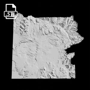 Fichier de modèle 3D de carte topographique du parc national de Yellowstone | Fichier Stl pour fraisage CNC et impression 3D | Carte 3D STL de Yellowstone USA