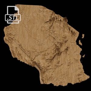 Tanzania Topographic Map | 3D Model Stl for CNC and 3D Printing