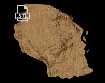 Tanzania Topographic Map | 3D Model Stl for CNC and 3D Printing