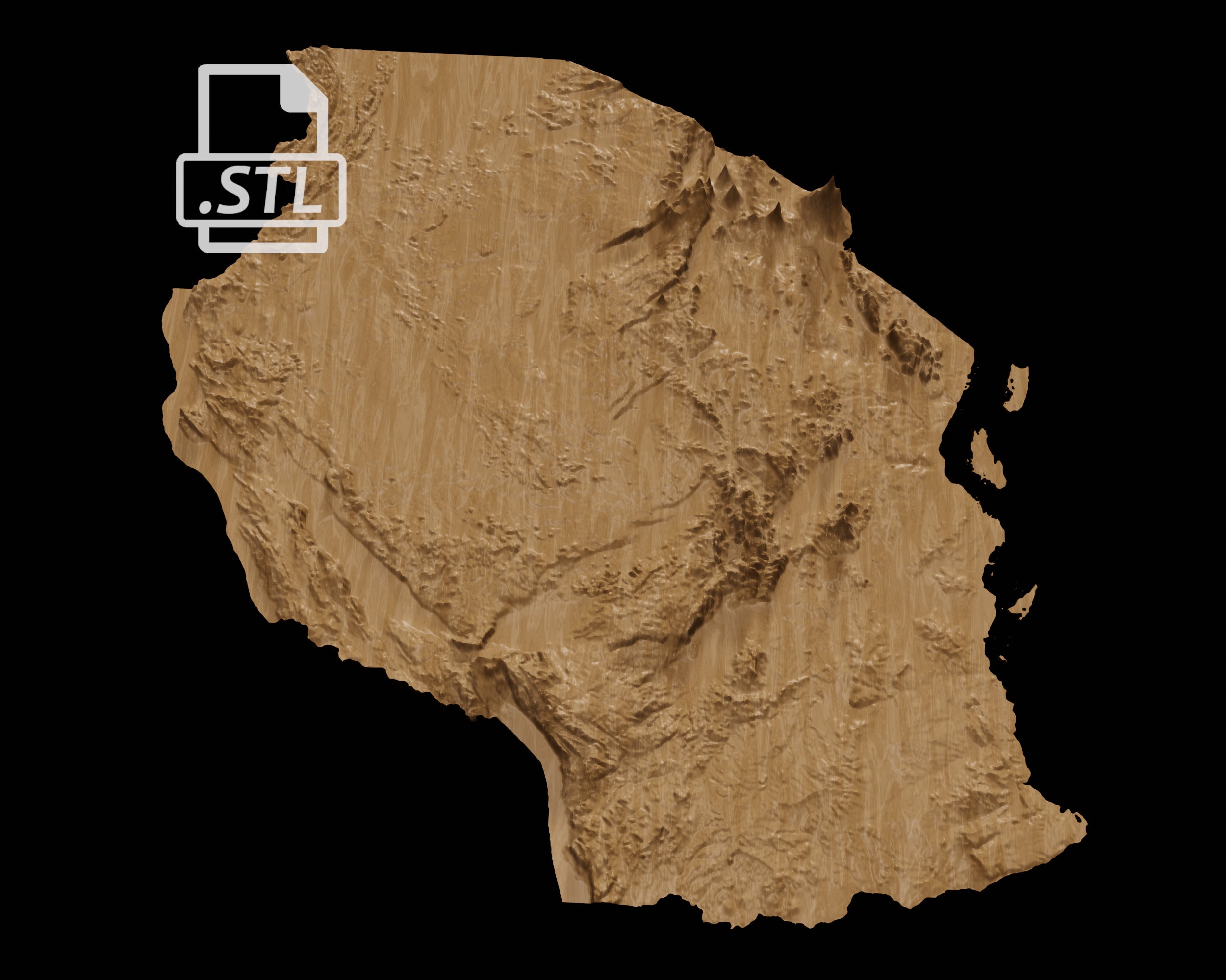Tanzania Topographic Map 3D Model Stl for CNC and 3D Printing - Etsy