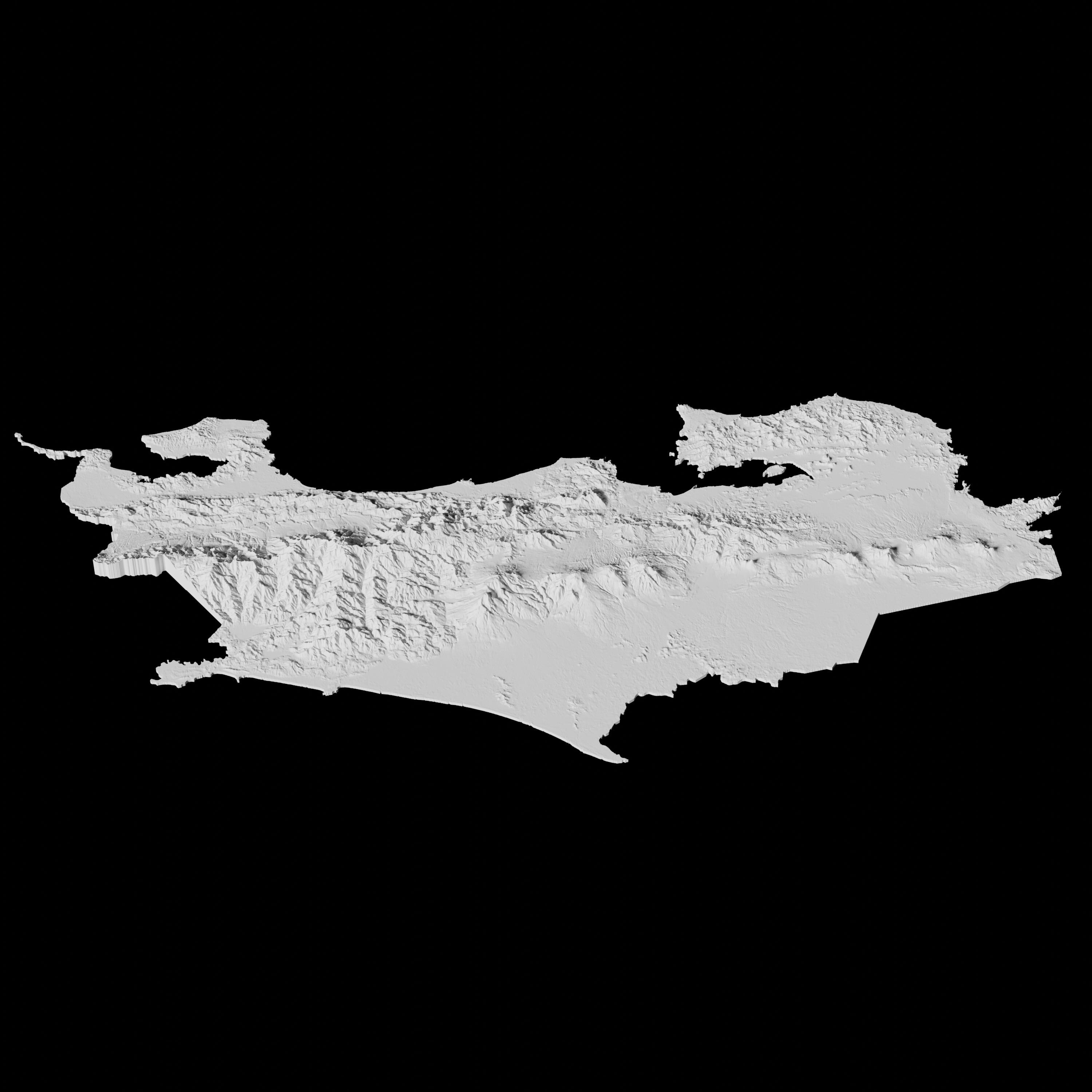 Costa Rica Topographic Map 3D Model File | Stl File for CNC Milling and ...