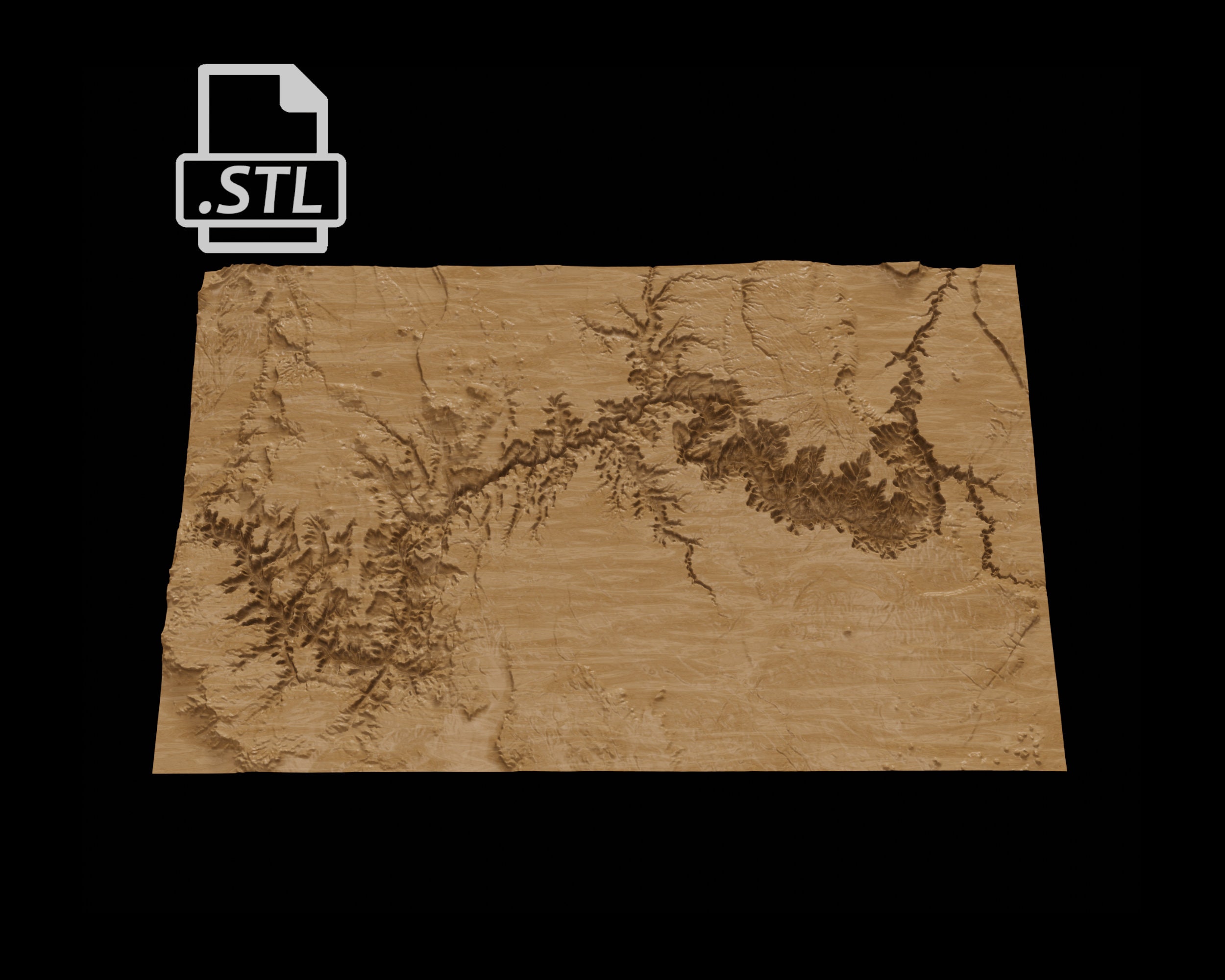 Grand Canyon Topographic Map | 3D Model Stl for CNC and 3D Printing - Etsy