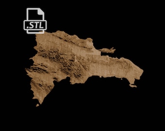 Dominican Republic Topographic Terrain Map | 3D Model Stl for CNC and 3D Printing