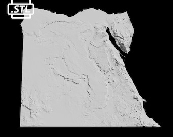 Egypt Topographic Map 3D Model File | Stl File for CNC Milling and 3D Printing | 3D Map STL of Egypt