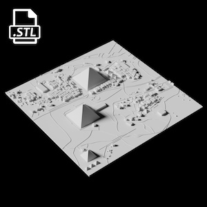 Fichier d’impression 3D de la ville du Caire | Fichier Stl pour l'impression 3D | Carte 3D de Gizeh, Egypte