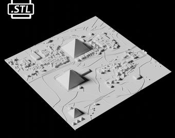 Archivo de impresión 3D de la ciudad de El Cairo | Archivo stl para impresión 3D | Mapa 3D de Giza, Egipto