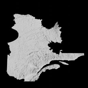 Quebec Topographic Map 3D Model File | Stl File for CNC Milling and 3D Printing | 3D Map STL of Quebec image 2