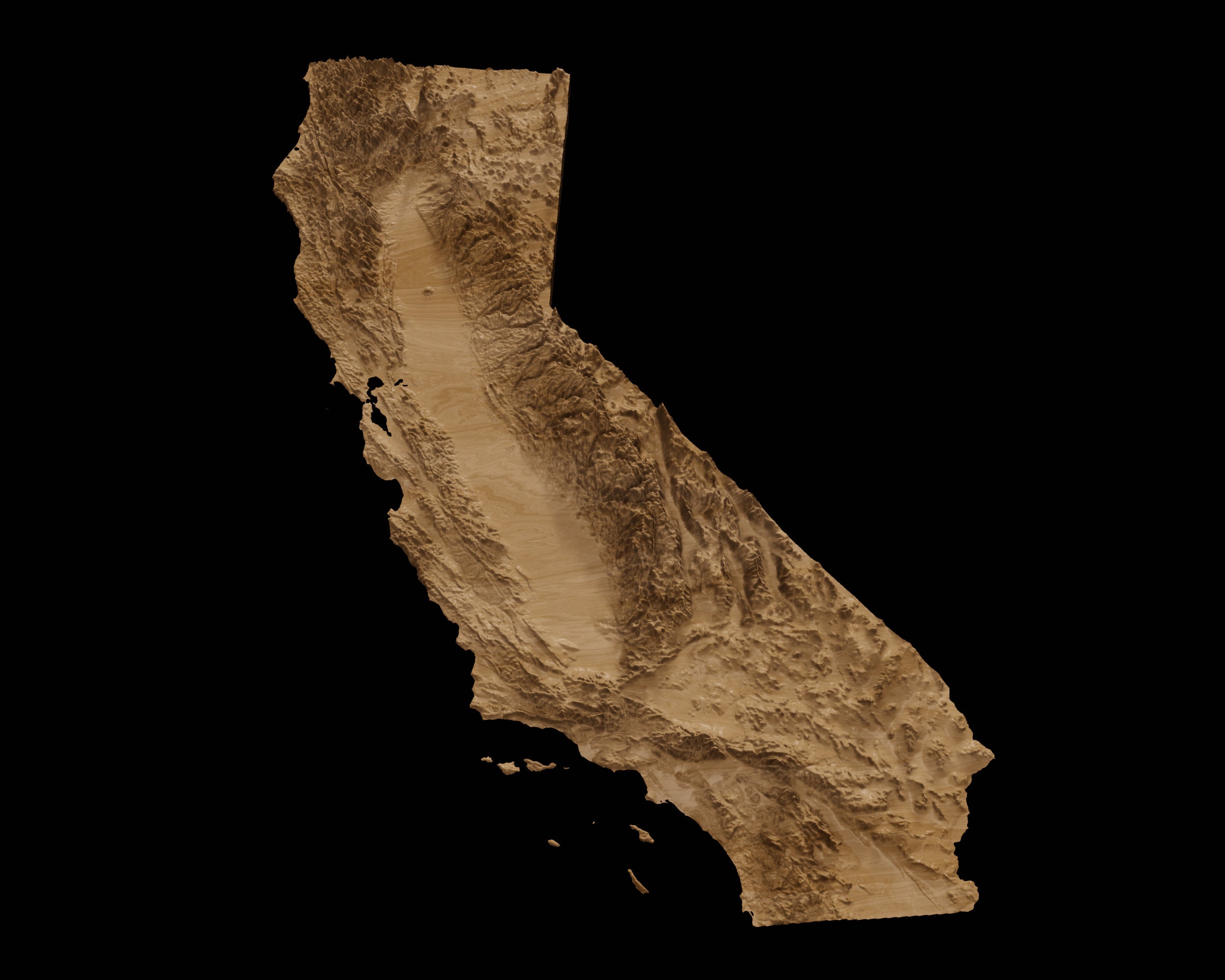California State Topographic Map 3D Model Stl for CNC - Etsy