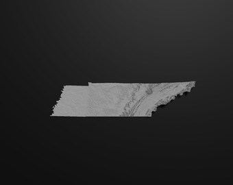 Topographic Map Tennessee - Etsy